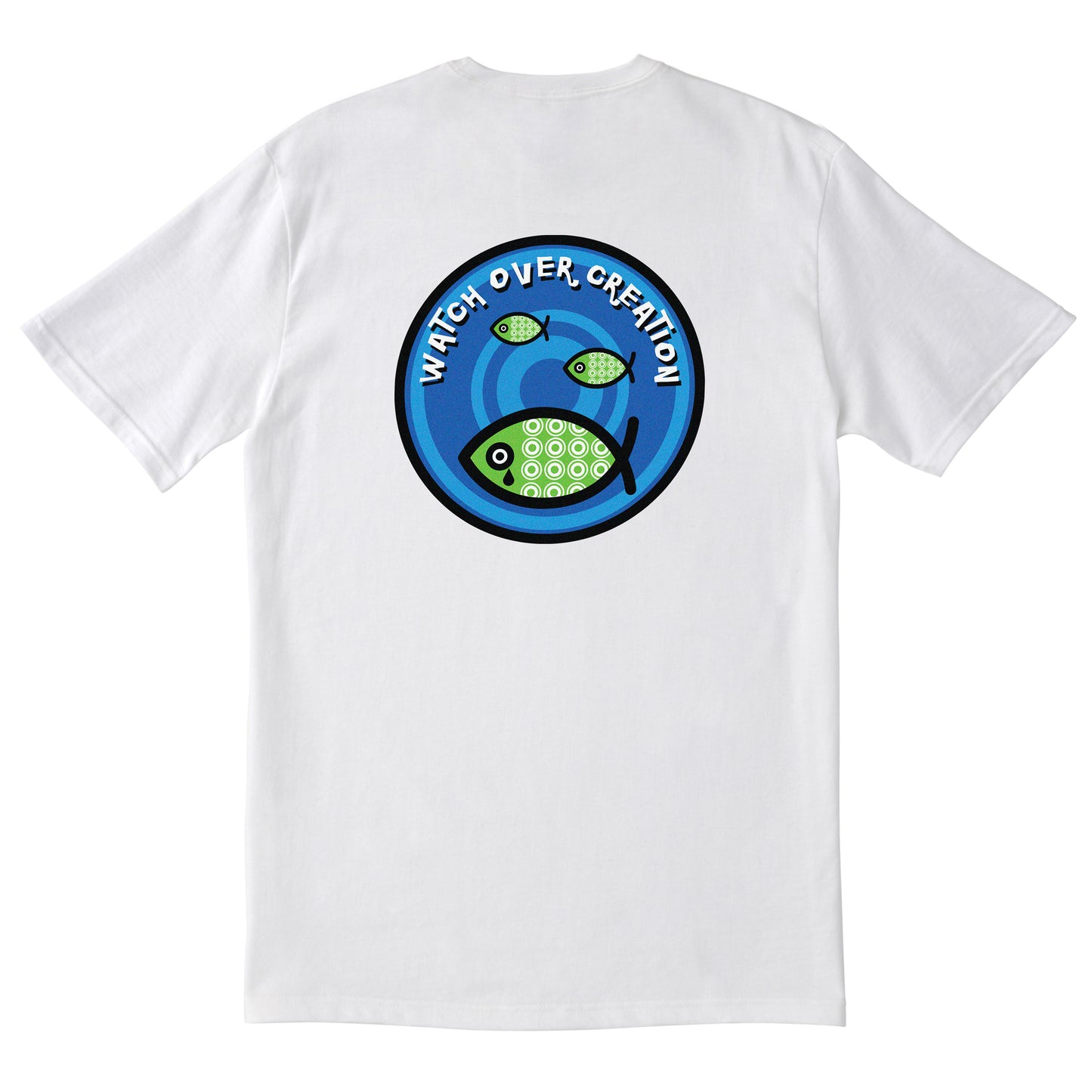 Watch Over Creation, Fish Unisex Tee, White