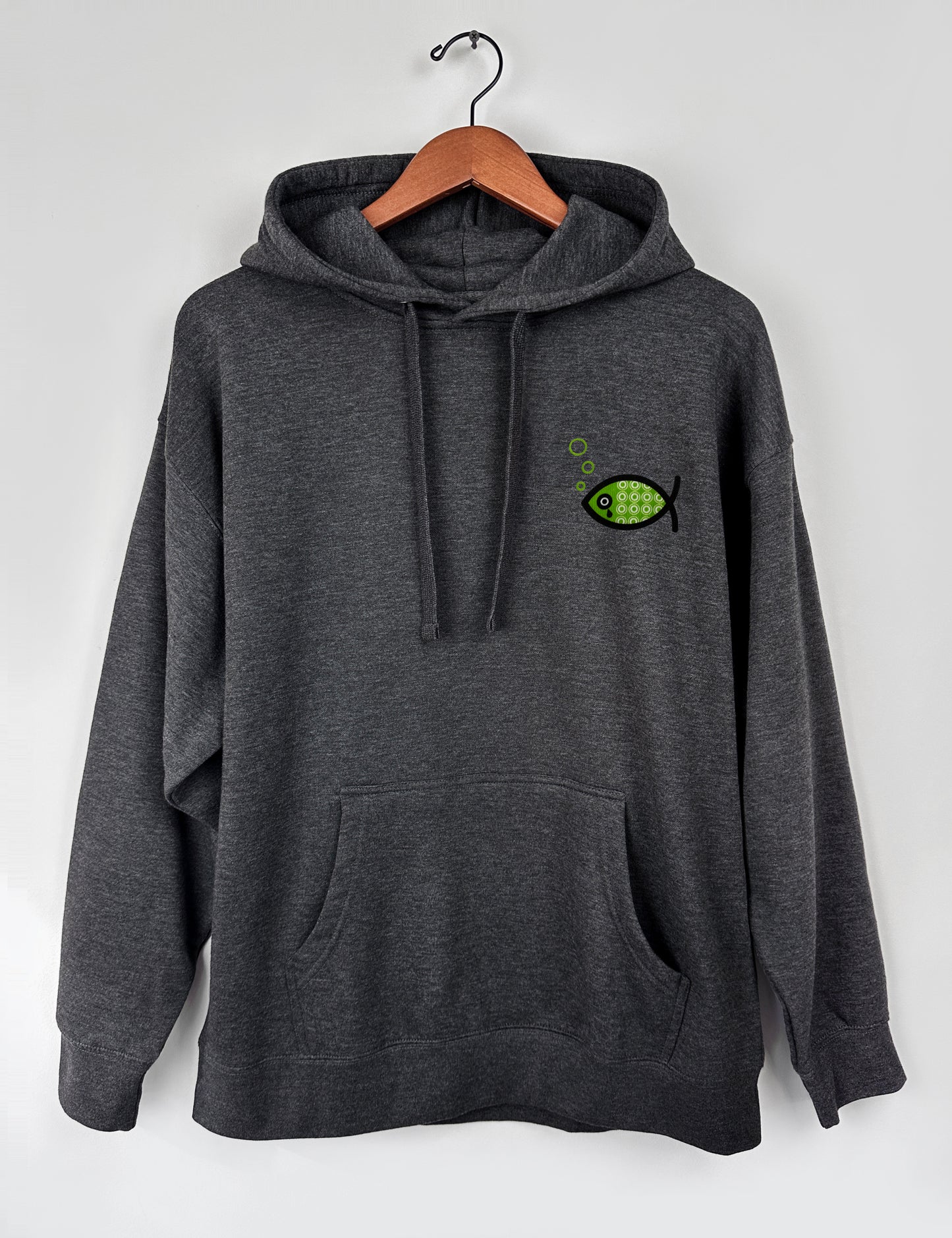 Creation Care Fish Unisex Hoodie, Dk. Heather Gray