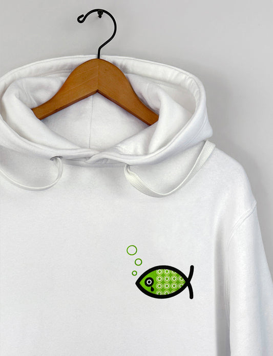 Watch Over Creation Fish Unisex Hoodie, White