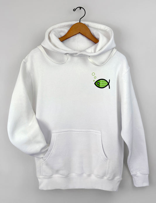 Watch Over Creation Fish Unisex Hoodie, White
