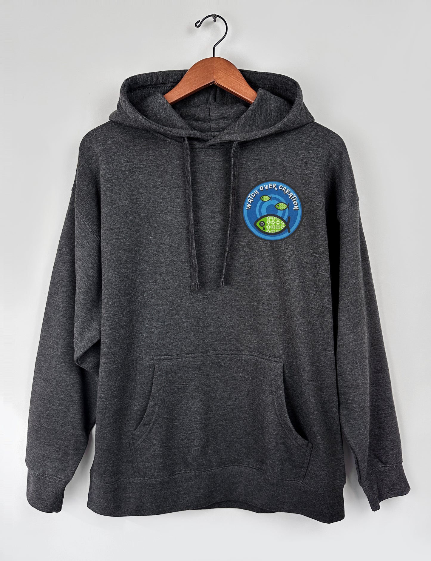 Watch Over Creation Unisex Hoodie, Dk. Heather Gray