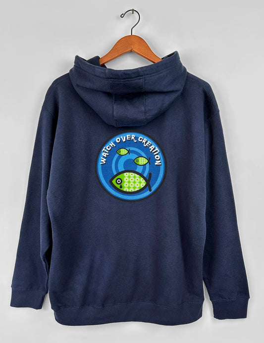 Watch Over Creation Fish Unisex Hoodie, French Navy