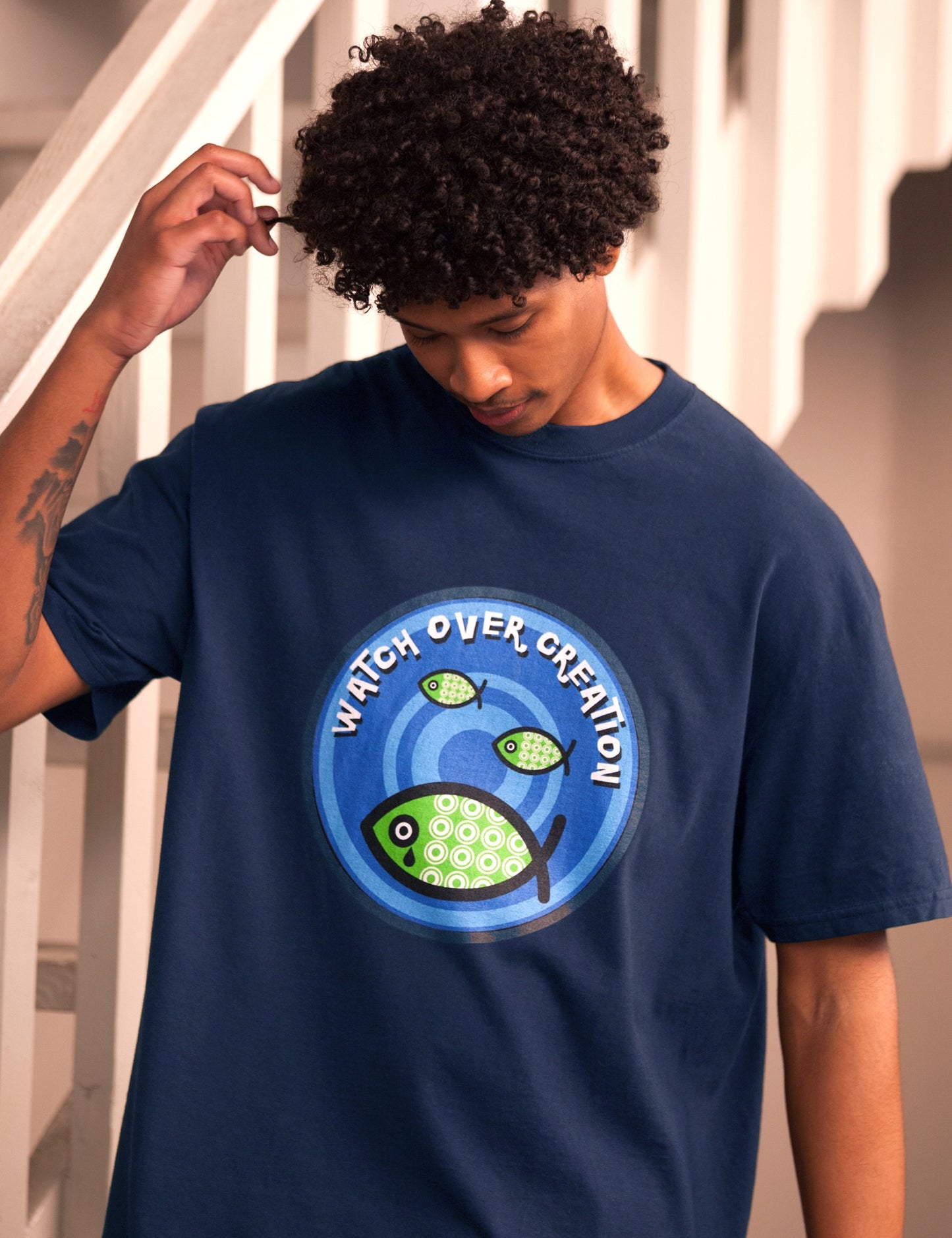 Watch Over Creation Unisex Tee, Navy