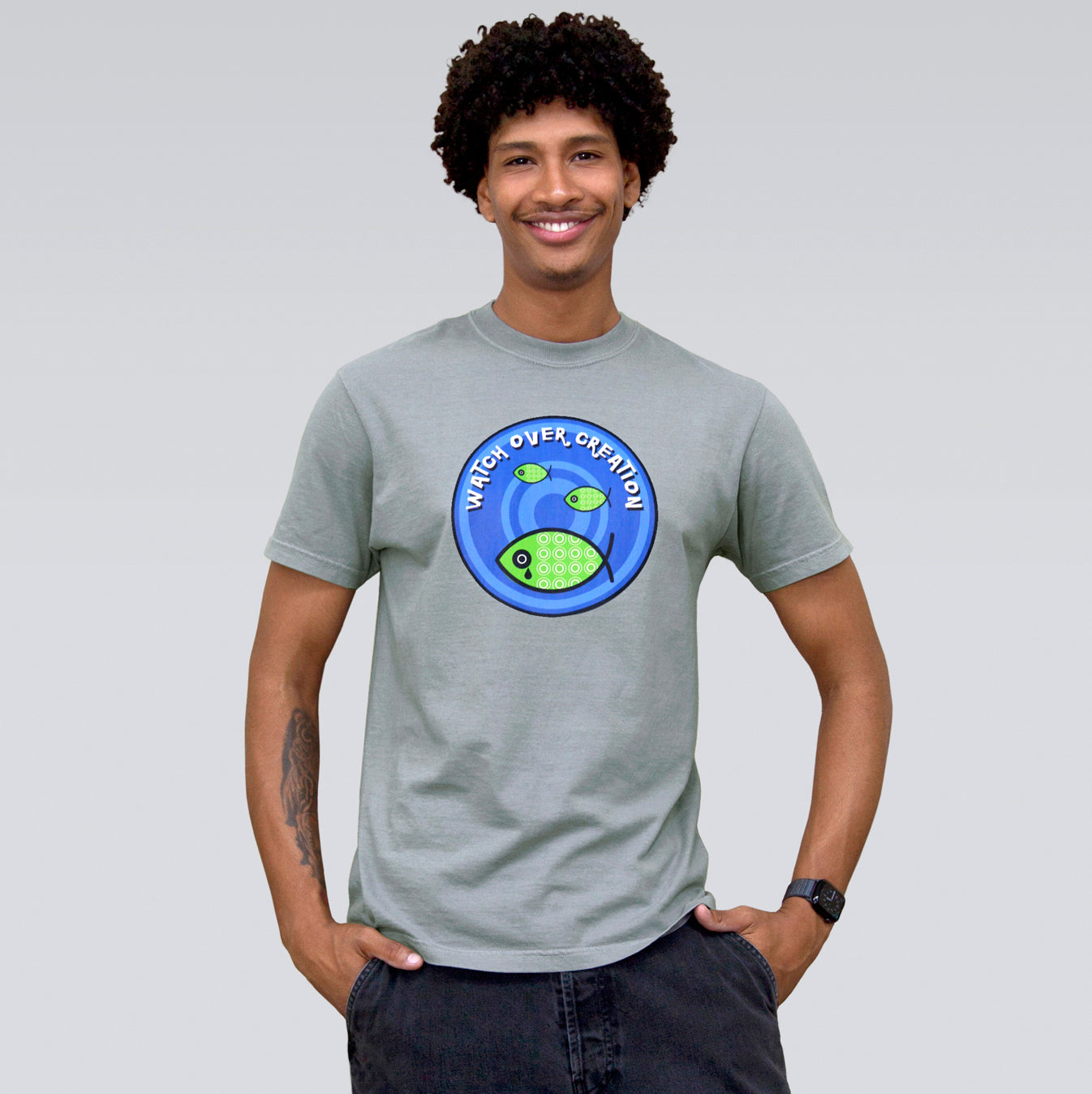 Watch Over Creation Unisex Tee, Gray